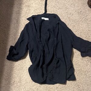 Zara Midnight Black Casual Shirt